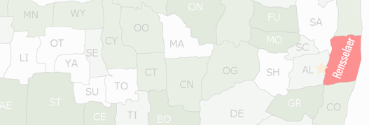 Rensselaer County Map